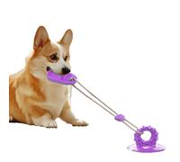Dog Chew Toy with Powerful Suction Cup - Incredible TPR Toy - 3 Colors (Blue/Green/Purple) - Teeth Occupancy and Cleaning (Purple)