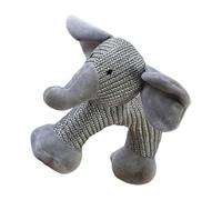 Dog Chew Toys - 9.84 Inch Soft Interactive Plush Elephant | Squeaky Teeth Cleaning Toys for Small Dogs, Aggressive Chewers