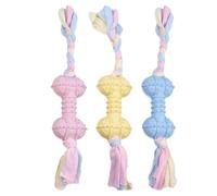 Dog Chew Toys for Puppies Dog Teeth Cleaning Ball Rope Puppy Teether | 3pcs Reusable Interactive Teeth Cleaning Rope Ball Training Dog Chew Toy for 2 To 8 Months Dogs Indoor Or Outdoor Pu
