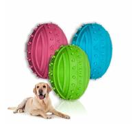 Dog Chew Toys Puppy Chew Toys Indestructible Boredom Breaker Small Large Dog Bone Active Cleans Teeth Dog Rugby Ball Squeaky Play Toy Indoor Outdoor Pet Training Gifts Assorted Color(1 Piece)