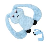 Dog Chew Toys, Rabbit Squeaky Sound Pet Toys, Portable Stuffed Animal, Long-Eared Rabbit Toy for Small and Medium Dogs with Plush Design 35x26.5x9 cm, Blue and Pink