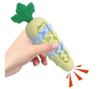 Dog Chew Toys, Silicone Carrot Dog Teething Toy, Sturdy Pet Chewing Supply for Fetch, Training, Travel, Bath Time, Birthday Gift, and Seasonal Events, 6.22 x 2.01 inches, Orange, Light Yellow, Pink