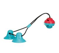 Dog Chew Toys with Double Suction Cup Multifunctional Interactive Dog Tug of War Toy Pet Aggressive Chewers with Teeth Cleaning