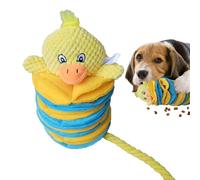 Dog Chewing Toys, Snuffle Ball Duck Shape Plush Chew Pillow, Interactive Emotional Unbreakable Slow Feeder Cognitive Pet Puppy Toy for Boredom Relief, Enrichment Travel