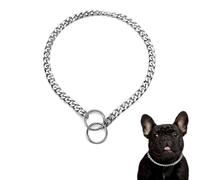 Dog Choke Collars For Medium Dogs, Dog Chain Collars Slip P Chain Choker Metal Link Training Heavy Duty Martingale Dog Collar For XS Small Medium Large Big XL Breed Dogs, S