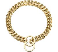 Dog Choker Collar 24'' Long Welded Link Stainless Steel Chain Collar with Buckle Easy to Wear & Remove Sleek Dog Chain for Small, Medium and Large Dogs