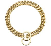 Dog Choker Collar, Dog Collar, 24'' Long Welded Link Stainless Steel Chain Collar with Buckle Easy to Wear & Remove Sleek Dog Chain Collar for Small, Medium and Large Dogs
