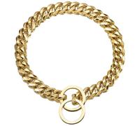 Dog Choker Collar,Heavy Duty Choke Cuban Dog Chain for Large Dogs,24" Long Welded Link Stainless Steel Chain Collar with Buckle for Small, Medium and Large Dogs