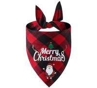 Dog Christmas Bandanas - Classic Triangle Merry Christmas Printing Plaid Xmas Fall Pet Scarf Bibs Kerchief Gifts Set - Pet Holiday Accessories Decoration for Small to Large Puppy Dogs Cats