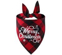 Dog Christmas Bandanas - Classic Triangle Merry Christmas Printing Plaid Xmas Fall Pet Scarf Bibs Kerchief Gifts Set - Pet Holiday Accessories Decoration for Small to Large Puppy Dogs Cats