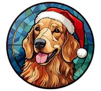 Dog Christmas Baubles Stained Glass Design, Great Tree Decoration, 6cm (Golden Retriever) Other Breeds Available. (Acrylic Bauble, not made from stained glass) Great Secret Santa Gift