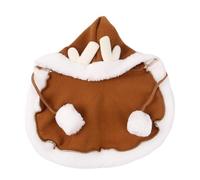 Dog Christmas Cape | Fawn Pet Dress Up Cloak With Hat | Festive Dog Christmas Costume For Cats, Small Dogs, Rabbits, Fall And Winter Holiday Outfit For Pets