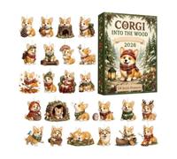 Dog Christmas Countdown Calendar 2D Acrylic Collectible 24 Days Christmas | Holiday Animal Mantel Decor for Adults Kids Window Door Mantel Tree Home Office Entryway