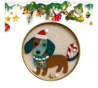 Dog Christmas Decoration 2D Acrylic, Bulldog Dachshund Pattern Christmas Tree Decoration, Animal Pendant for Wall, Door, Car, Rear View Mirror, Festive Gatherings, Parties, Window Decoration, Children