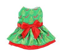 Dog Christmas Dress | Cute Christmas Tree Pattern | Soft Polyester Summer Dress for Dogs/Puppies | Adjustable Fit for Daily Use & Parties (XL)