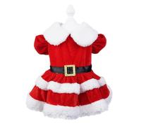 Dog Christmas Dress Red Santa Costume for Small Breed Dogs Pomeranian Maltese Bichon Schnauzer Miniature Pinscher Fox Terrier Scottish Ter(S)