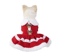 Dog Christmas Dress, Warm Puppy Christmas Clothes, Soft Polyester Festive Pet Apparel with Button Closure for Small Dogs, Cute Holiday Outfit for Party Photo Shoot Daily (XL)