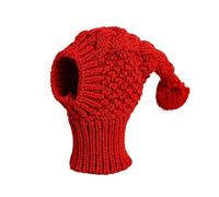 Dog Christmas Hats, Red/Grey Thick Knitted Pet Winter Hat with Pom-pom Santa Claus Warm Cap for Dogs Cats