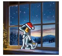Premier Christmas dog infinity light - led mirror tunnel light - 3D christmas light decoration - 60cm puppy dog - christmas dog light - multi coloured indoor christmas lights.