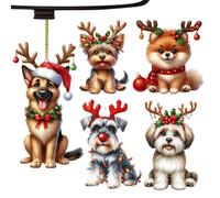 Dog Christmas Ornaments, Animal Christmas Ornaments, Dog Christmas Decorations, Unique 2d Acrylic Dog Ornaments Hangable Animal Christmas Ornaments for Holiday Celebrations and Festive Decor