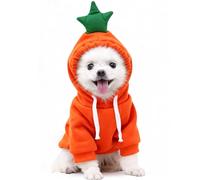 Dog Christmas Outfit Pet Xmas Costume Dogs Hoodie Fun Fruit Shape Pet Sweatershirt Dog Christmas Costume for Small Medium Large Dogs Cats Carrot Cosplay Fruit Clothes Hooded for Puppy Kitten L