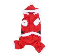 Dog Christmas Santa Claus Costume | Cotton Fabric Santa Suit for Small/Medium/Large Dogs | Cozy Holiday Pet Outfit with Hat & Belt | Comfortable Christmas Party Attire (L)