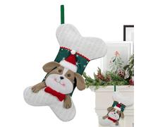 Dog Christmas Stocking | Bone Shape Stocking | Puppy Christmas Stocking | Personalized Dog Stocking With 42x26cm/16.54x10.24 Inches For Your Beloved Pets, Fireplace Hangable Christmas Decorations