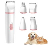 Dog Clippers, 4 in 1 Dog Grooming Kit, Cordless Pet Trimmer for Dogs & Cats, Rechargeable Low Noise USB Pet Shaver Grooming Set for Paws, Eyes, Ears, Face Matted Hair