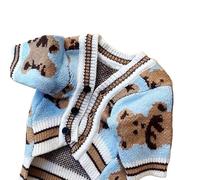 Dog Clothes Chihuahua Pet Striped Cardigan Sweater Bichon Frise Puppy Kitten Dog Warm Coat Cat Dog Accessories Pet Outfit(1,XS)