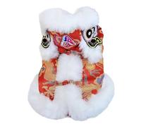 Dog Clothes, Chinese New Year Coat, Winterproof Clothing for Asian Spring Festival - For Medium Pets on Fixed Walks at Home and Outdoors