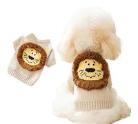 Dog Clothes Cute Lion Pattern Knitted Sweater for Small Medium Dog Cat, Fall Winter Warm Pullover Jumpers for Puppy (M)