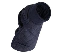 Dog Clothes Cute Warm Coat For Outdoor Windproof Vest For Long Bodied Adjustable Jumpsuit With Pocket & Leash Hole Special Short Leg Sausage Dogs (Beige Blue L) (Dark Blue, 45x32cm)