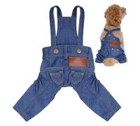 Dog Clothes Denim Overalls Pet Strap Pants for Small Puppy Cat Pets Jean Jacket Sling Jumpsuit Dog Apparel & Accessories (Blue, Small)