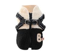 Dog Clothes Fleece Lined Clothing for Pets with Harness Dog Winter Jacket with Back Opening for Cold Autumn Weather Sports Walking and Hiking