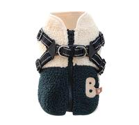 Dog Clothes - Fleece Lined Warm Pet Costume with Harness - Back Opening Puppy Jacket - for Small Medium Pets Autumn Outdoor Sports Walking Hiking