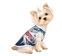 Dog Clothes for Small Dogs, Cute Cat & Puppy Shirts, Full-Print, Soft & Breathable Blue Background British Flag