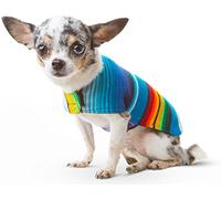 Dog Clothes - Handmade Dog Poncho - from Authentic Mexican Blanket (Blue, X-Small)