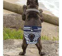 Dog Clothes Puppy Outfits Reusable Pet Apparel Small Dog Physiological Shorts Striped Underwear Comfortable Washable Doggie Wear (A, L)