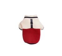 Dog Clothes Winter Pet Coat Chihuahua French Bulldog Clothing Autumn Thin Jacket Fleece Jumpsuit Costume For Cat(White Red,M)