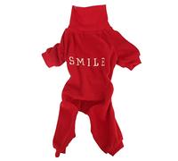 Dog Clothes Winter Warm High Collar Plush Coat for Small Medium Large Dogs Red Fashionable Pet Apparel Soft Elastic Comfortable Puppy Outfit (M)