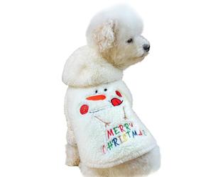 Dog Clothing, Adjustable Warm Winter Coat in Pelouche Fabric with Snow Man Pattern for Christmas Parties | Dog Clothes | Thanksgiving Winter Autumn Birthday H