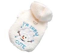 Dog Clothing, Adjustable Warm Winter Coat in Pelouche Fabric with Snowman Pattern for Christmas Parties, Outfits for Dogs, for Thanksgiving, Winter Autumn Birthday Halloween