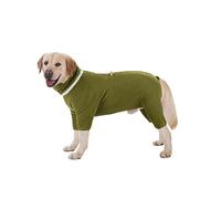 Dog Clothing,Pet Winter Thickened Warm Four-Legged Jumpsuit with Zipper D-ring Reflective Strips,Dog Adjustable Anti-Hair Windproof Jacket for Small Medium Large Dogs_M(Olive Green)