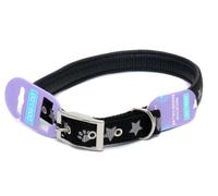 Dog & Co Reflective Nylon Padded Collar Black 18-22"