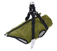 Dog Coat Army Green L36 Waterproof Fleece Lined With Harness Reflective Zippered