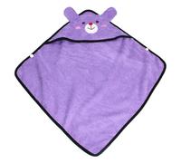 Dog Coat Bathrobe Fast Drying Towel Hooded, Microfiber Soft Pet Bathrobe Strong Absorbent Cat Dog Pet Towel Quick Drying with Snap Button for Teddy Puppy After Bath Purple (M)