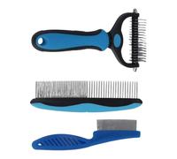 Dog Coat Care Comb Set for Dogs, 3 Piece Grooming Tool Set with Stainless Steel Teeth and Textured Handles for Detangling and Finishing Dog Grooming Comb Shedding Pet Tools for Dogs Stainless Steel