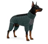 Dog Coat Dog Warm Jacket, 4 Legs Covered Waterproof Windproof Reflective Warm Dog Vest, Zippered Adjustable Outdoor Dog Snow Jacket for Small Medium Large Dogs Armygreen XXXXL