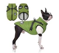 Dog Coat for Small Dogs, Dog Jacket with Harness, Waterproof Warm Winter Coat for Small and Medium Dogs, Machine Washable, Reflective Stripes Design, Durable D-Ring