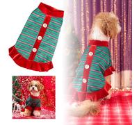 Dog Coat Harness Christmas Pet Clothes Striped Two Legged Clothes Casual Shedding Christmas Holiday Party Wear Dress Pet Costume Dog Cat Costume (A, M)